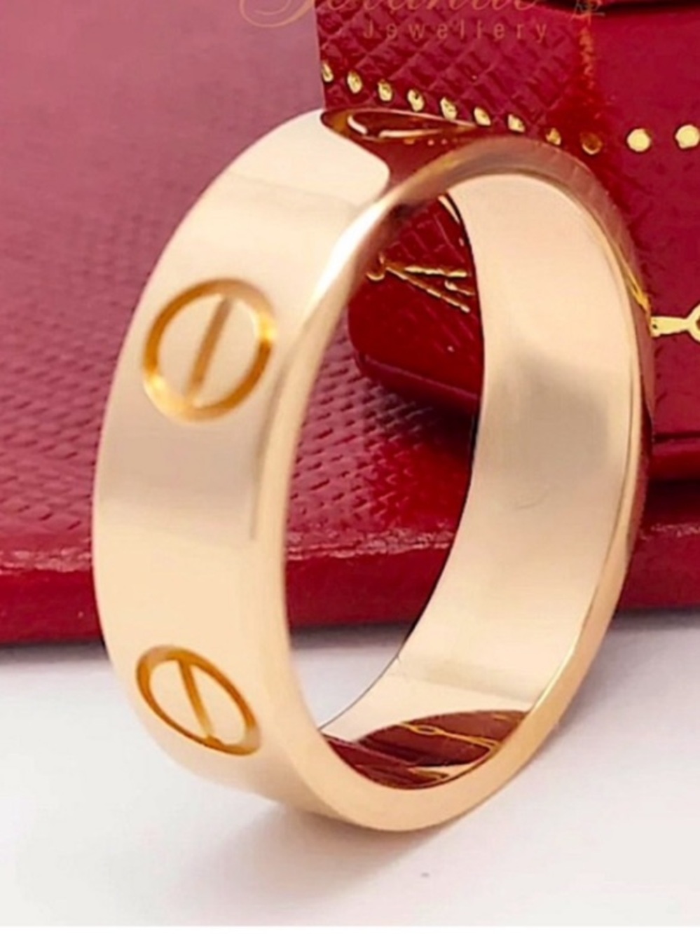 Stainless Steel Rose Gold Wide Band Ring